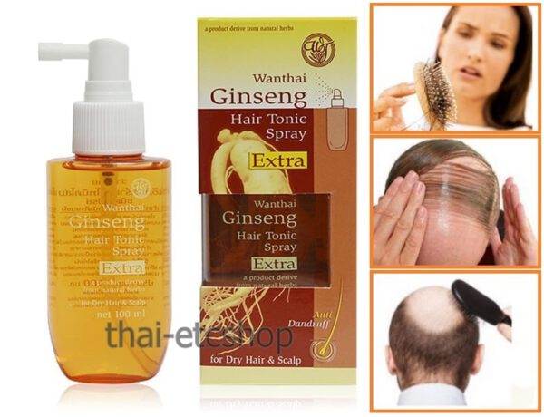100 ml Wanthai Ginseng Hair Tonic Spray Extra Anti Dandruff For Dry Hair & Scalp