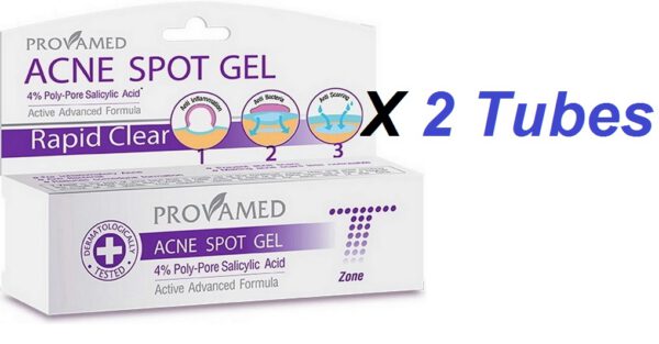 2 Tubes Provamed Acne Spot Gel-Cystic Acne Pimple Clear Skin Face Care Treatment - Image 2