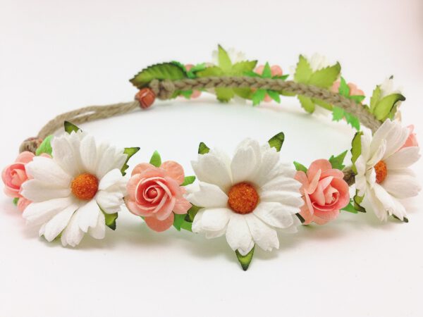 Festival FLOWER headband-Floral Head Garland-BOHO HIPPY ROSE - Handmade
