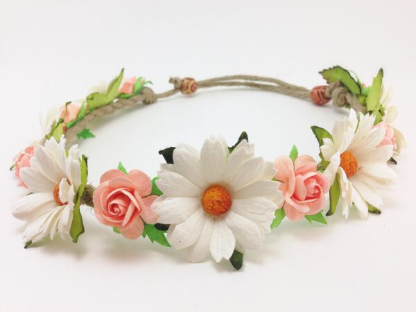 Festival FLOWER headband-Floral Head Garland-BOHO HIPPY ROSE - Handmade - Image 2