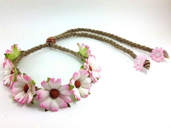 Flower Floral Garland Headband Festival-DAISY- Pink