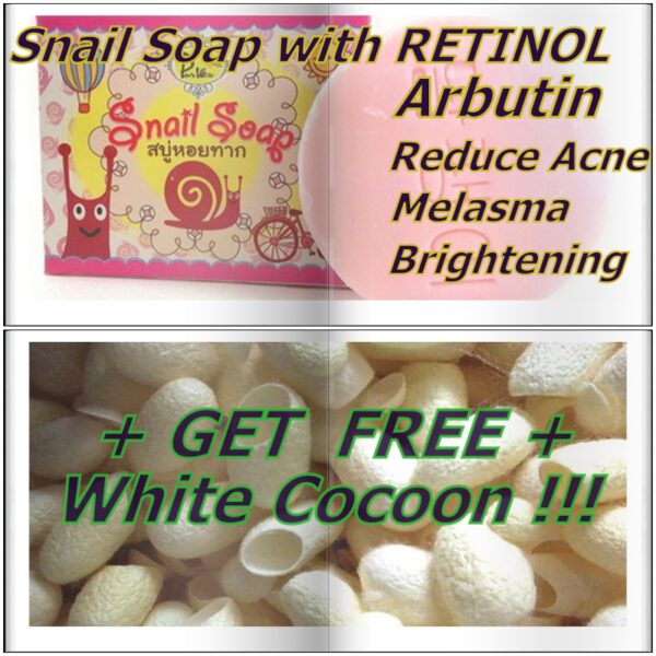 SNAIL SOAP Retinol Arbutin + White Natural Cocoons : Acne Whitening Brightening - Image 2