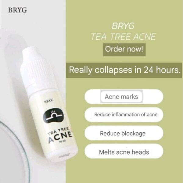 Cosmetic : Organic TEA TREE ACNE SERUM 10 ml. / bottle by BRYG (Really collapses in 24 hrs) - Image 3