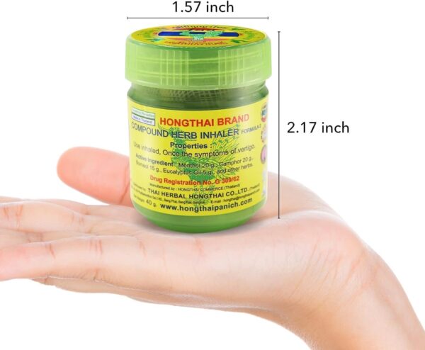 Traditional Thai Herbal Inhaler by Hong Thai Brand (Formula#2)/ Best Value Set ( 25 g. X 6 Bottles ) - Image 3