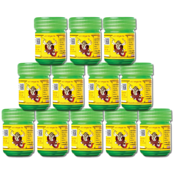 Thai Herbal Inhaler Set, Natural Aromatherapy, 12 Jars with Eucalyptus, Clove, Cardamom : Super Value Set!!! Pocket Size X 12 Jars by Hanuman Brand