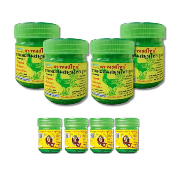 Traditional Thai Herbal Inhaler/ Big Size / Best Value Set (4 Big+4 Pocket Size) by Hong Thai Brand + Hanuman Brand - Image 2